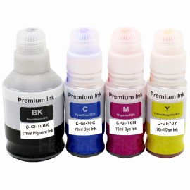 Tinta Compatible GI-70 Cyan 70ml, Refill Printer Can PIXMA G5070 G6070 GM2070 GM4070 G7070