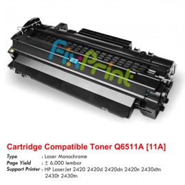 Cartridge Toner Compatible HPC Q6511A 11A, Printer HPC LaserJet 2420 2420d 2420dn 2420n 2430dtn 2430t 2430tn